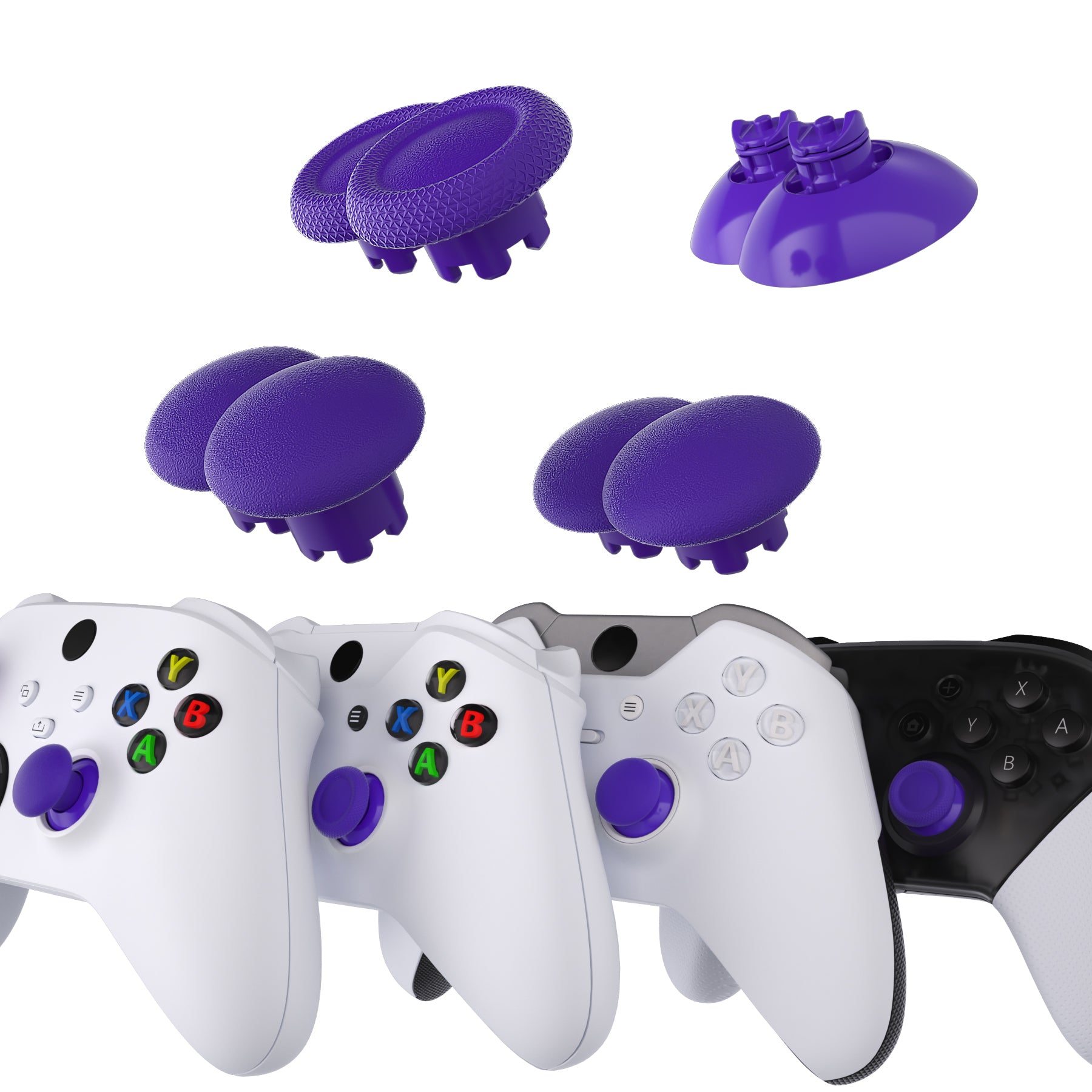 eXtremeRate EDGE Sticks Replacement Interchangeable Thumbsticks for Xbox Series X/S & Xbox Core & Xbox One X/S & Xbox Elite V1 & NS Switch Pro Controller - Purple eXtremeRate