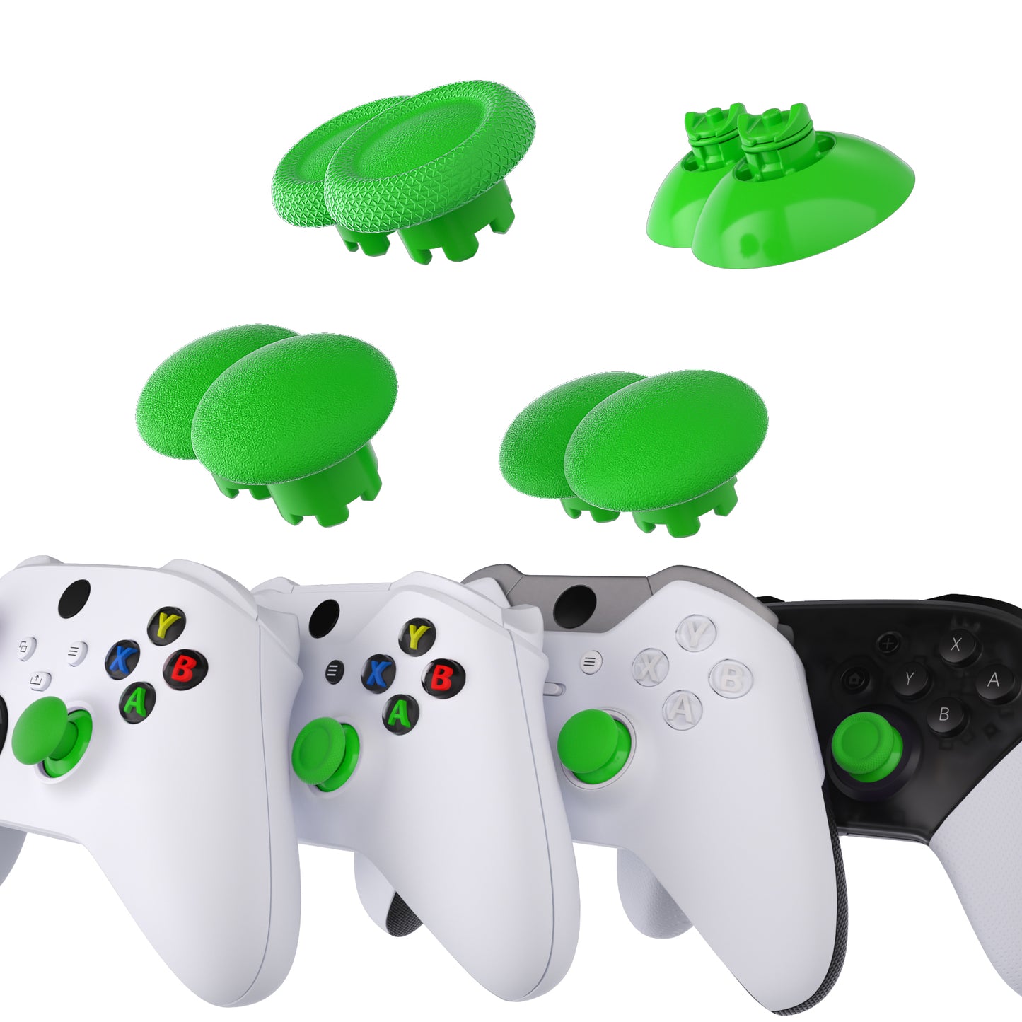eXtremeRate EDGE Sticks Replacement Interchangeable Thumbsticks for Xbox Series X/S & Xbox Core & Xbox One X/S & Xbox Elite V1 & NS Switch Pro Controller - Green eXtremeRate