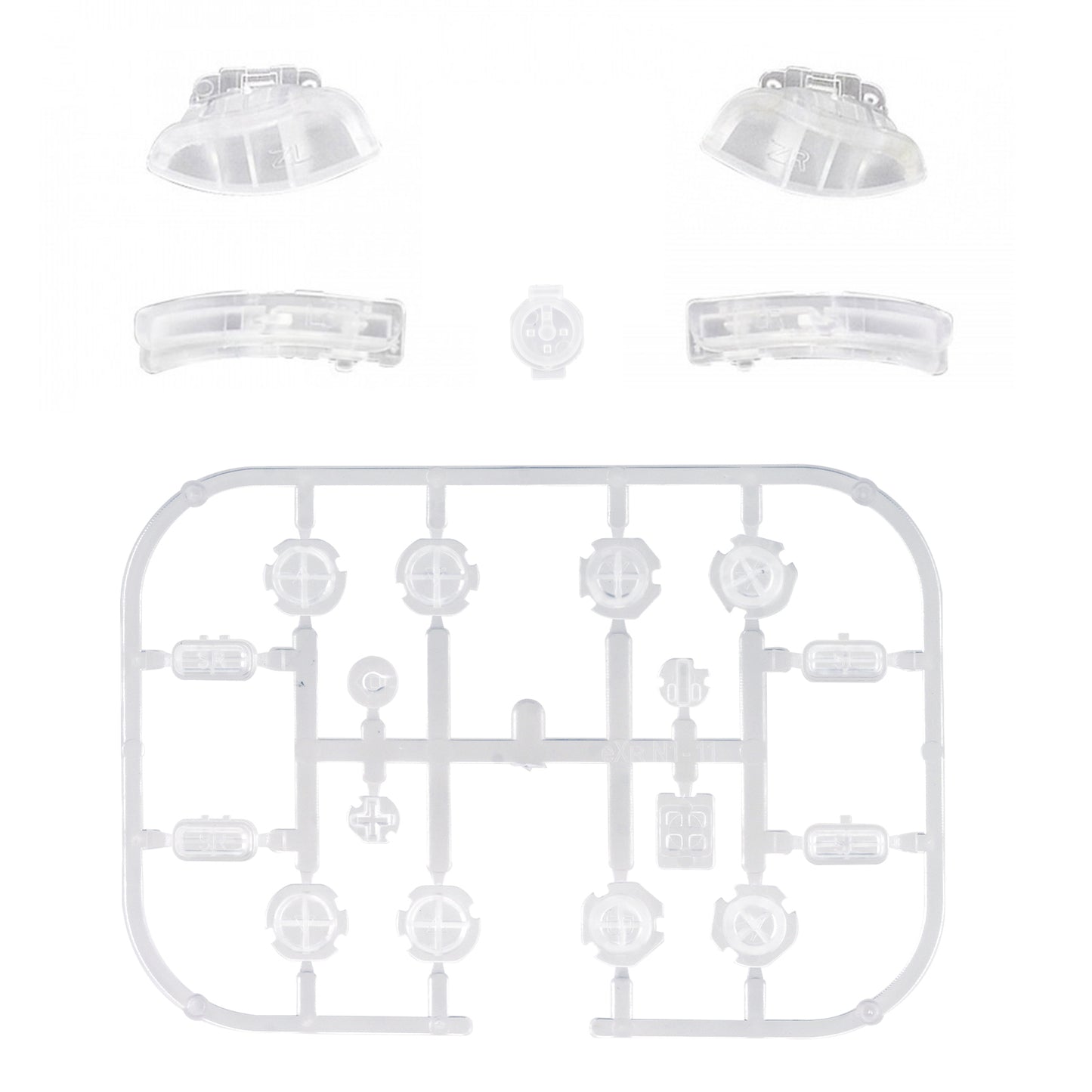 eXtremeRate Replacement Full Set Buttons for Joycon of NS Switch - Transparent Clear eXtremeRate