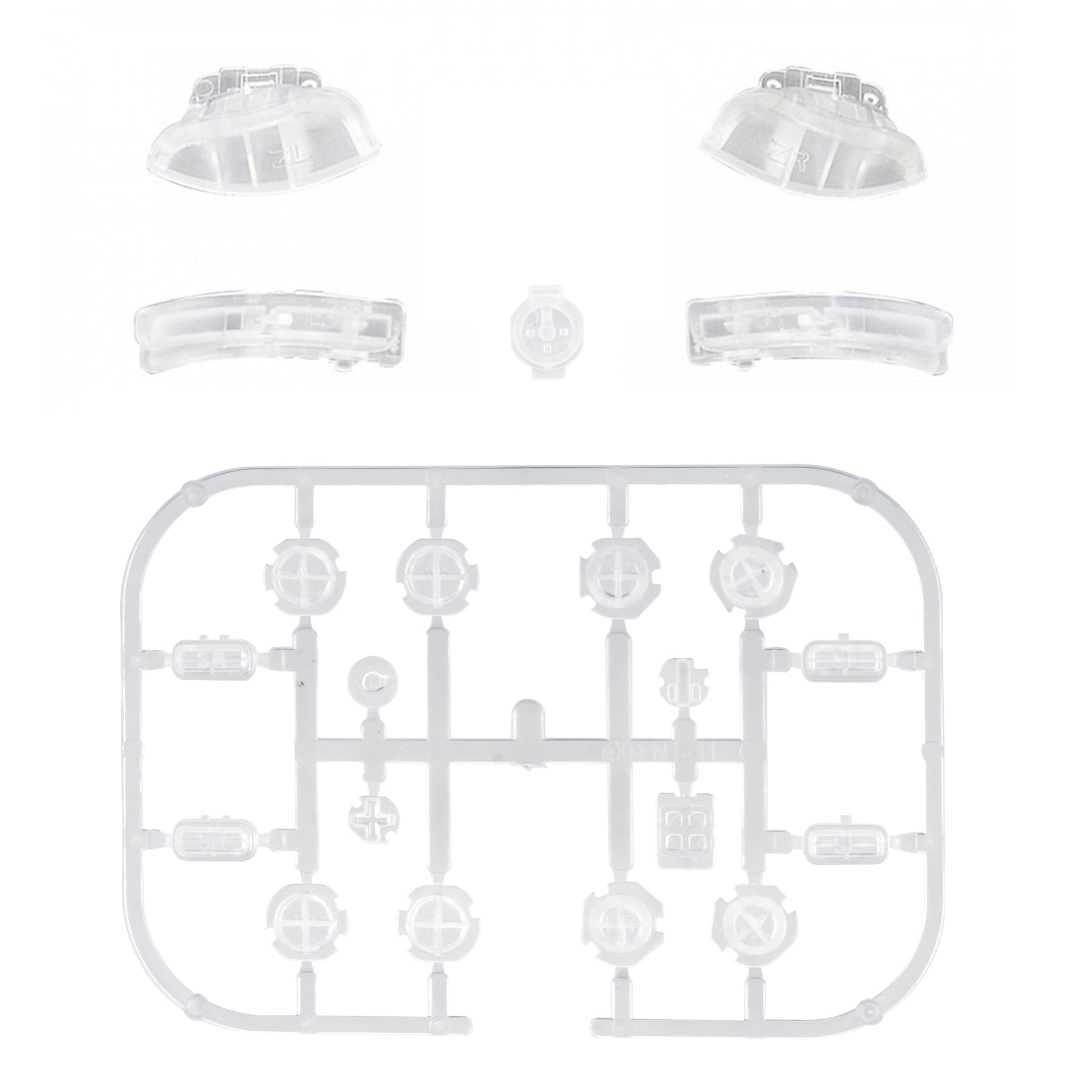 eXtremeRate Replacement Full Set Buttons for Joycon of NS Switch - Transparent Clear eXtremeRate
