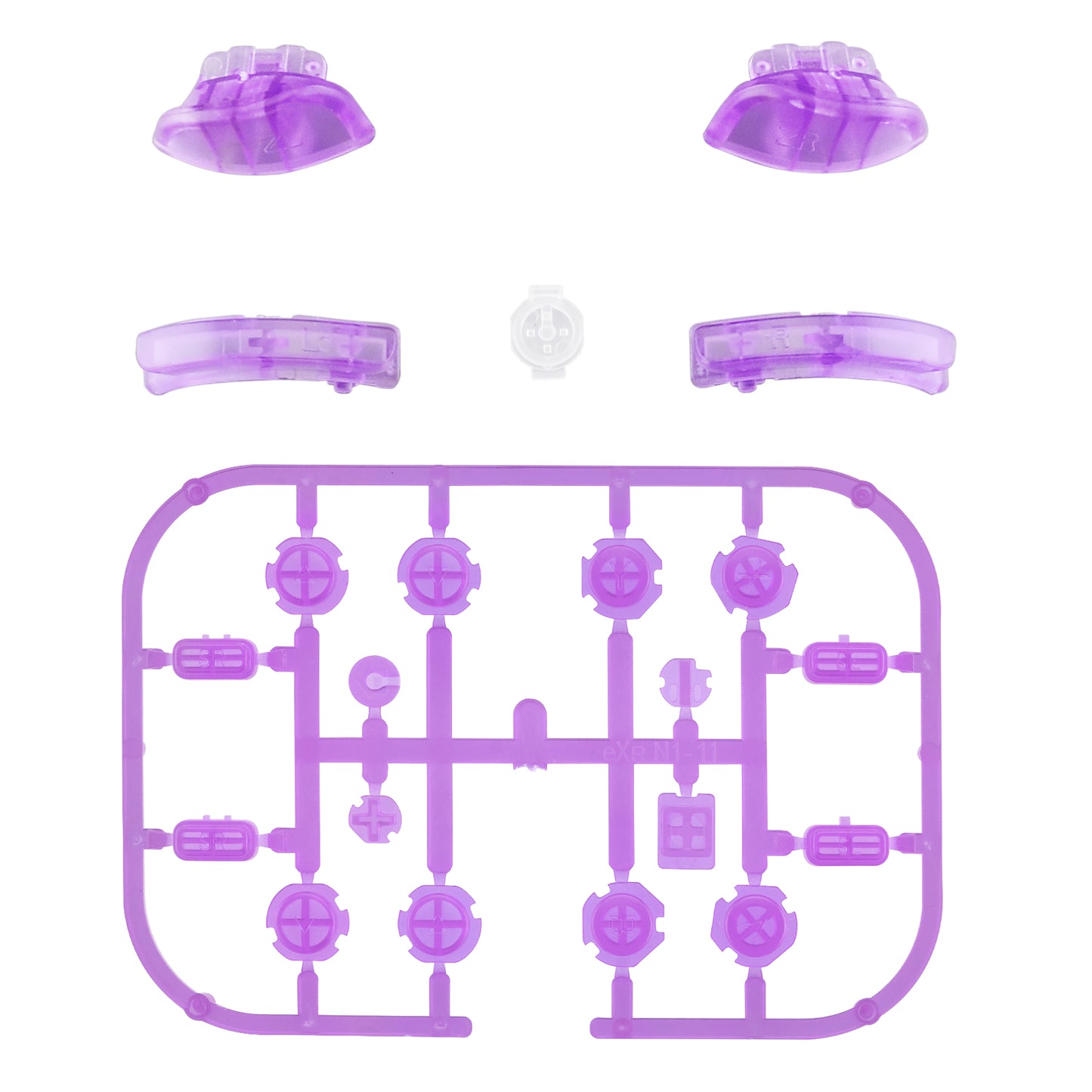 eXtremeRate Replacement Full Set Buttons for Joycon of NS Switch - Clear Atomic Purple eXtremeRate