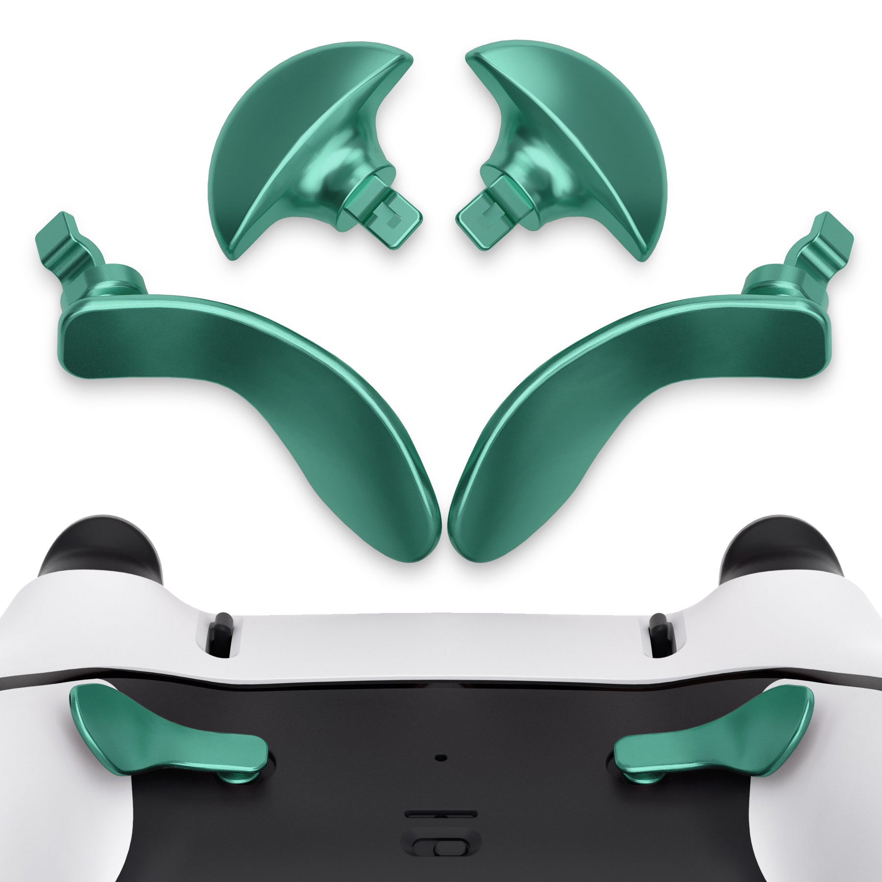 eXtremeRate Retail Back Paddles for PS5 Edge Controller, Metallic Aqua Green Replacement Interchangeable 4PCS Metal Back Buttons for PS5 Edge Controller - Controller NOT Included - BHPFP003