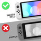 eXtremeRate Retail Clear Black Console Back Plate DIY Replacement Housing Shell Case for Nintendo Switch OLED Console – JoyCon Shell & Kickstand NOT Included - BNSOM5005