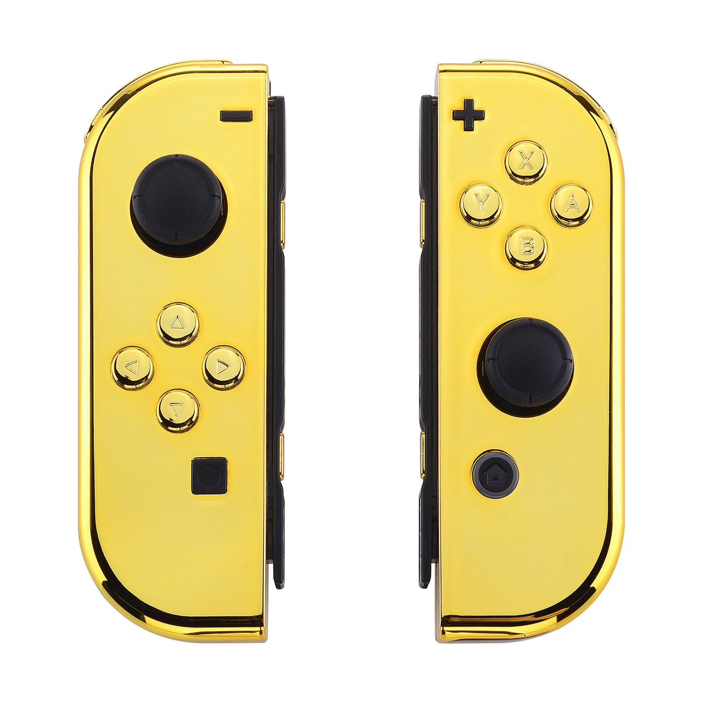 eXtremeRate Replacement Full Set Shell Case with Buttons for Joycon of NS Switch - Chrome Gold