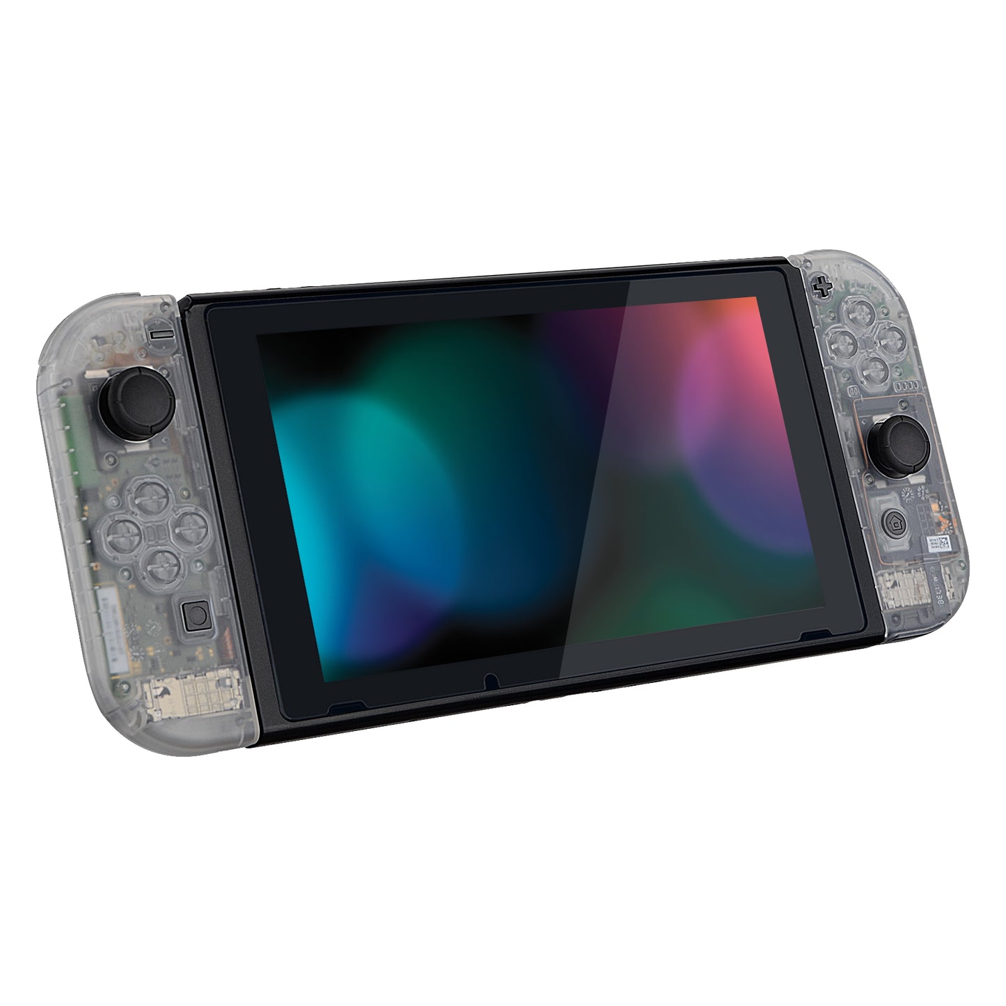 eXtremeRate Replacement Full Set Shell Case with Buttons for Joycon of NS Switch - Transparent Clear