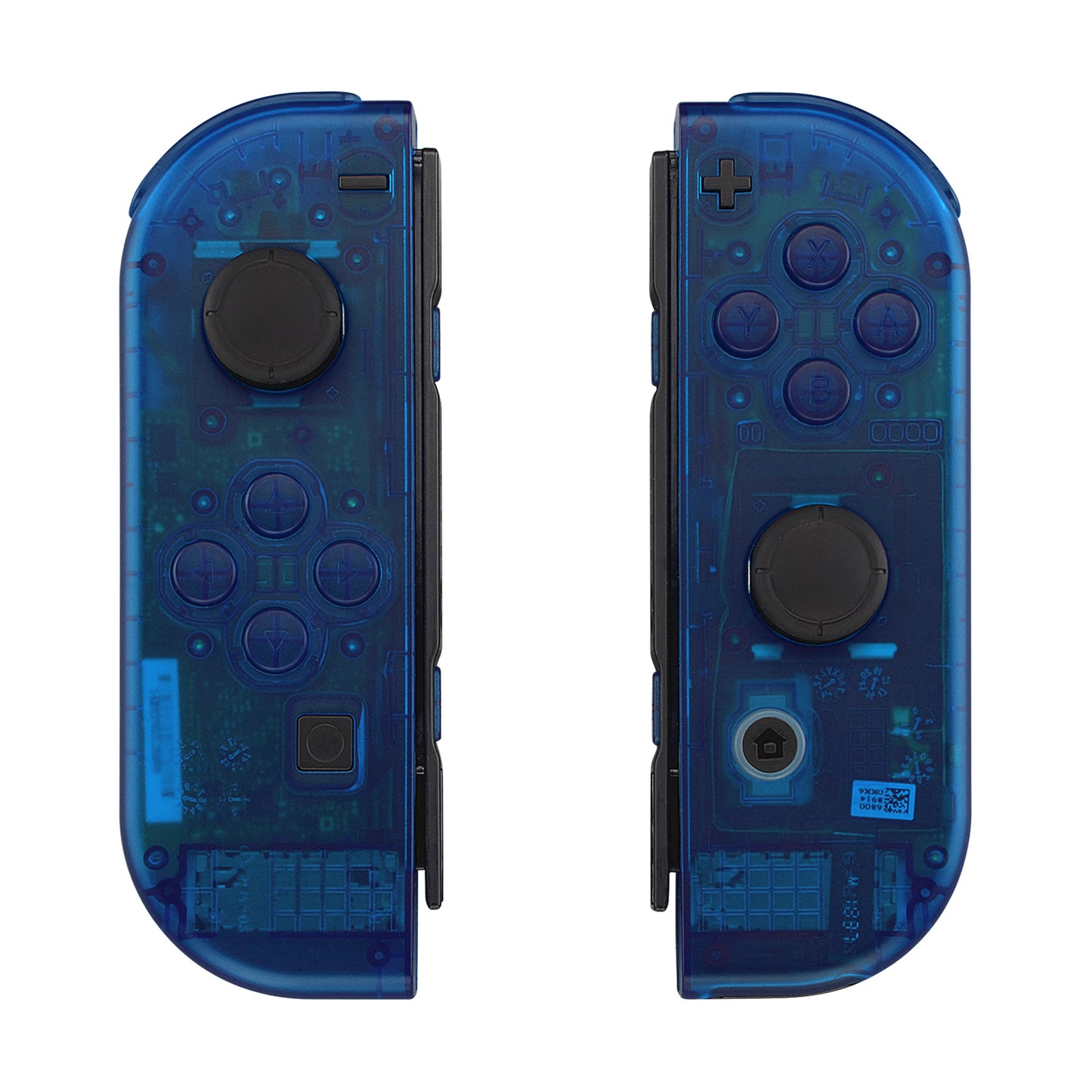 eXtremeRate Replacement Full Set Shell Case with Buttons for Joycon of NS Switch - Transparent Clear Blue