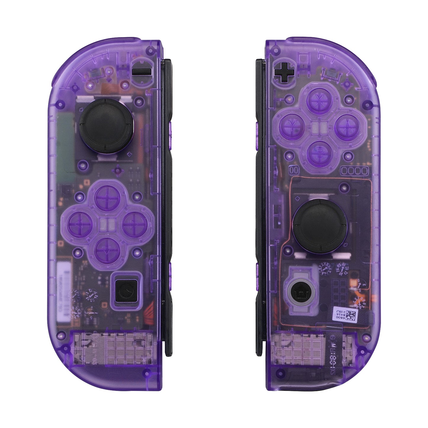 eXtremeRate Replacement Full Set Shell Case with Buttons for Joycon of NS Switch - Clear Atomic Purple