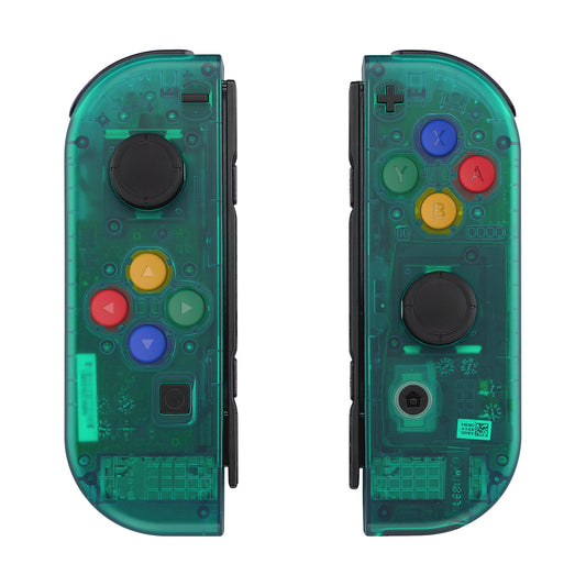 eXtremeRate Replacement Full Set Shell Case with Buttons for Joycon of NS Switch - Emerald Green