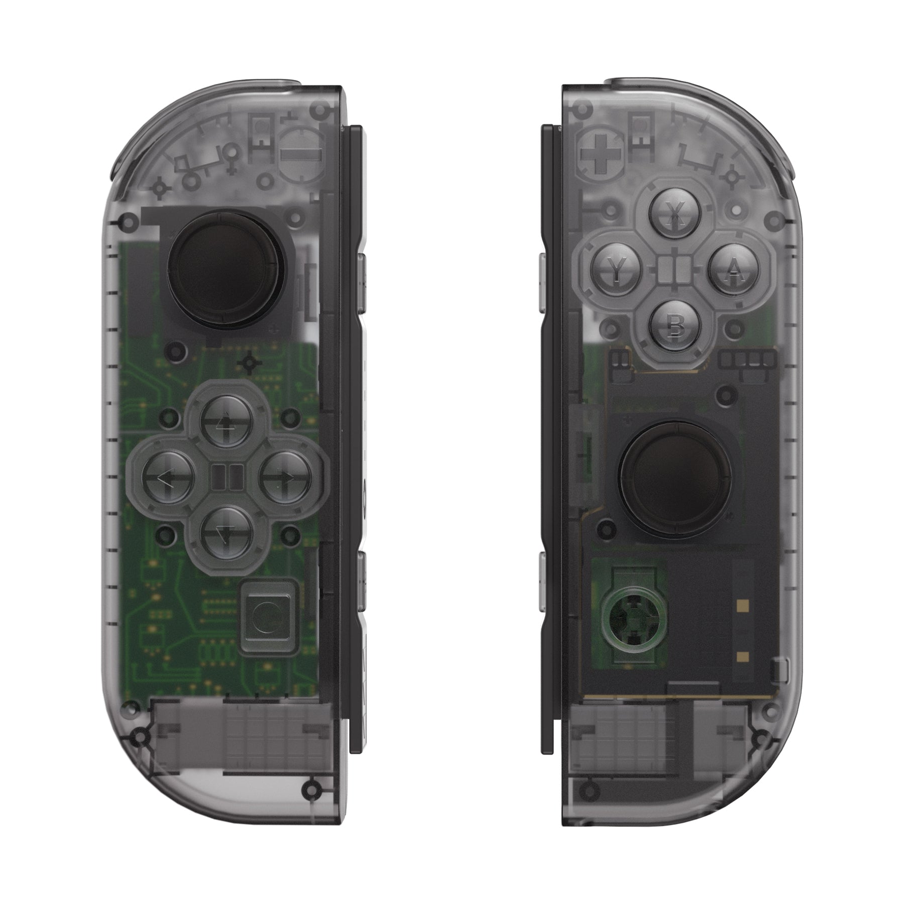 eXtremeRate Replacement Full Set Shell Case with Buttons for Joycon of NS Switch - Clear Black eXtremeRate