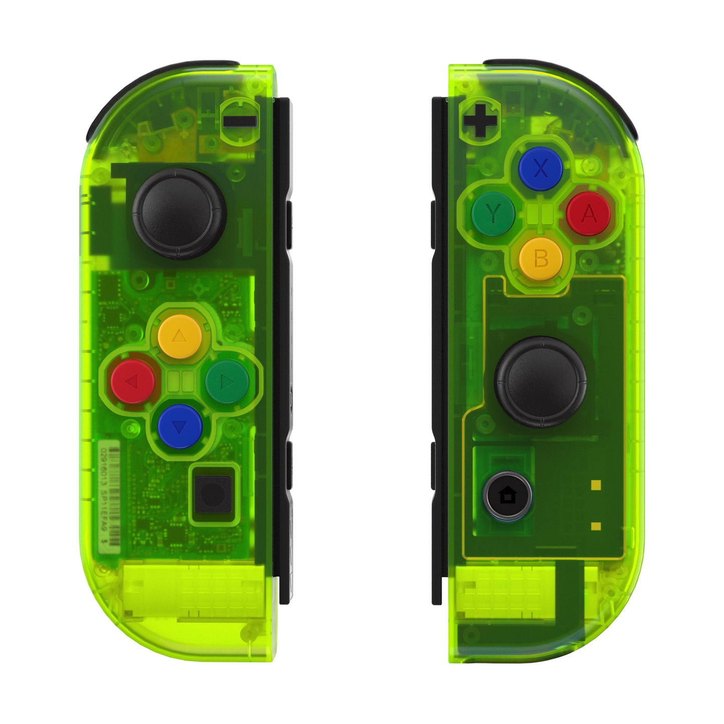 eXtremeRate Replacement Full Set Shell Case with Buttons for Joycon of NS Switch - Clear Lime Green