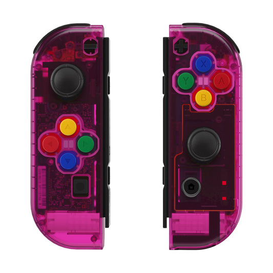 eXtremeRate Replacement Full Set Shell Case with Buttons for Joycon of NS Switch - Clear Candy Pink