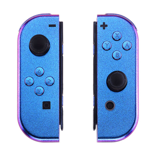 eXtremeRate Replacement Full Set Shell Case with Buttons for Joycon of NS Switch - Chameleon Purple Blue eXtremeRate