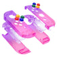 eXtremeRate Replacement Full Set Shell Case with Buttons for Joycon of NS Switch - Clear Atomic Purple Rose Red