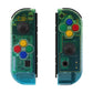 eXtremeRate Replacement Full Set Shell Case with Buttons for Joycon of NS Switch - Gradient Translucent Green Blue