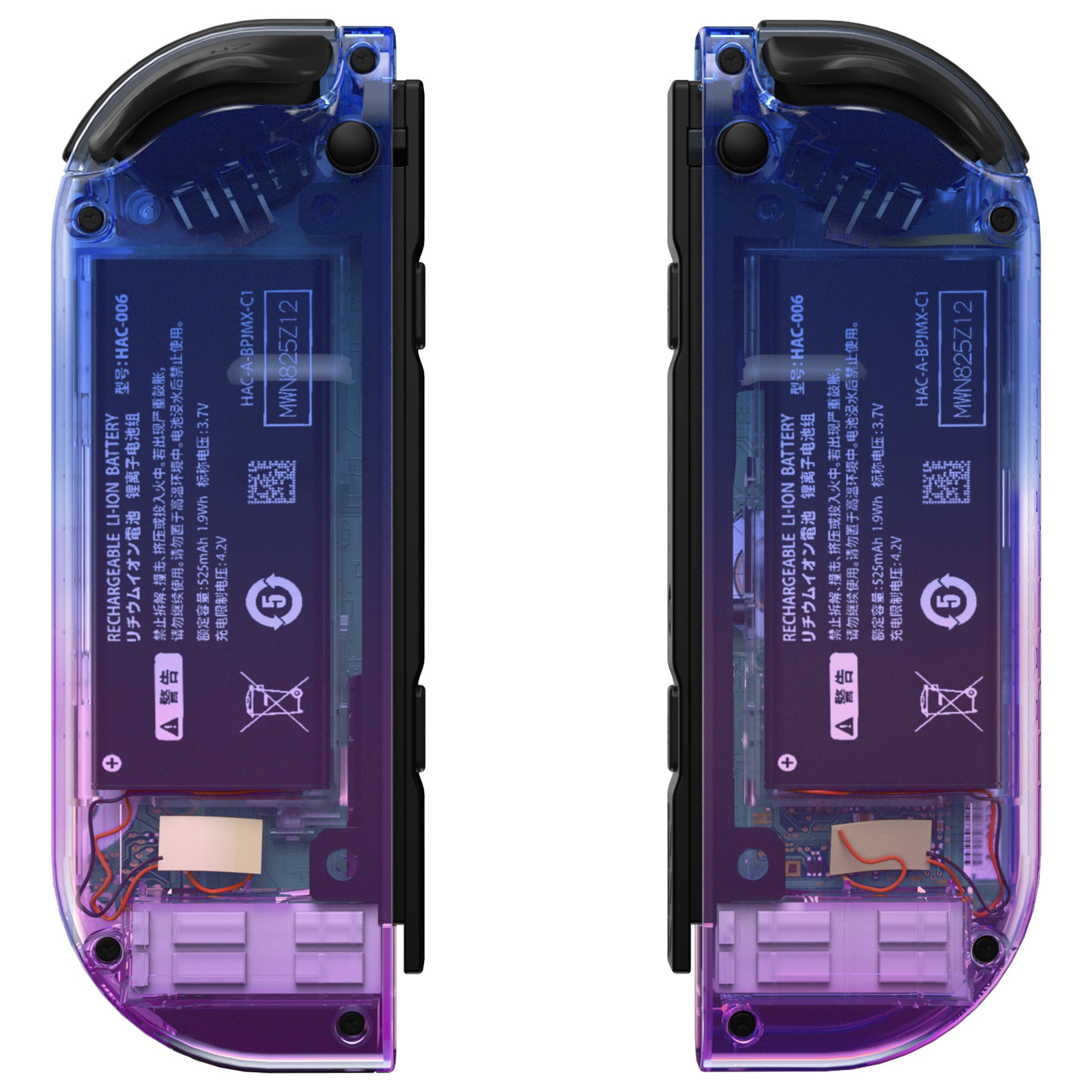 eXtremeRate Retail Gradient Translucent Bluebell Joycon Handheld Controller Housing with Full Set Buttons, DIY Replacement Shell Case for NS Switch JoyCon & OLED JoyCon - Console Shell NOT Included - CP339