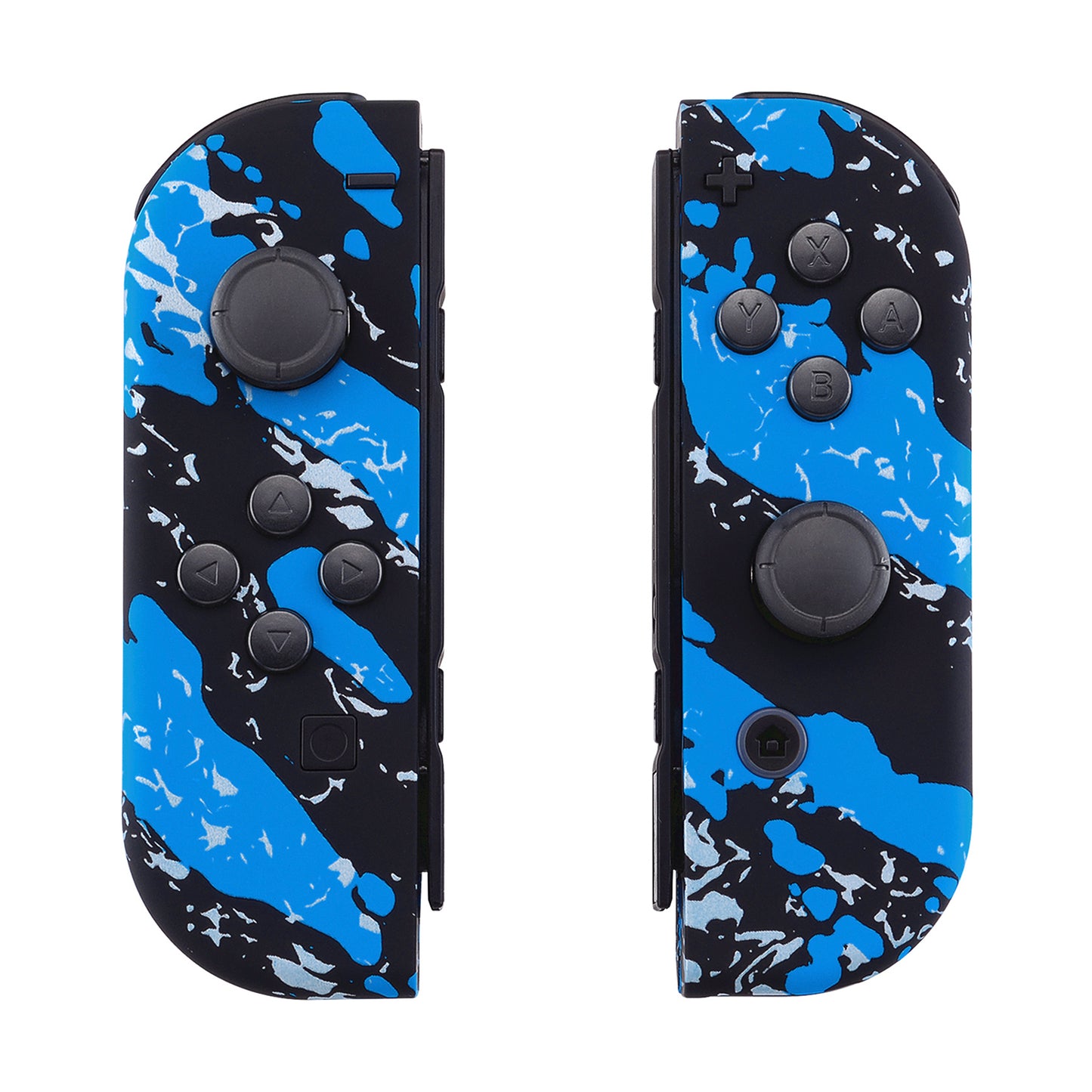 eXtremeRate Replacement Full Set Shell Case with Buttons for Joycon of NS Switch - Blue Coating Splash Patterned eXtremeRate
