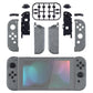 eXtremeRate Replacement Full Set Shell Case with Buttons for Joycon of NS Switch - Brushed Silver Patterned