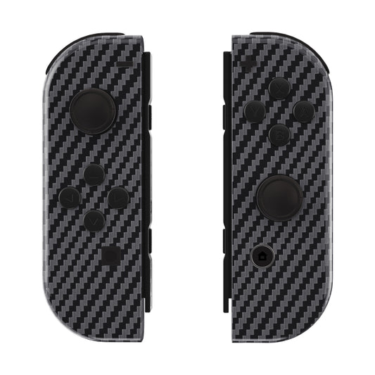 eXtremeRate Replacement Full Set Shell Case with Buttons for Joycon of NS Switch - Graphite Carbon Fiber eXtremeRate