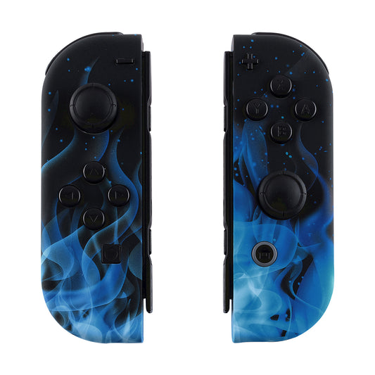eXtremeRate Replacement Full Set Shell Case with Buttons for Joycon of NS Switch - Blue Flame eXtremeRate