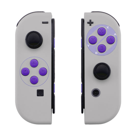 eXtremeRate Replacement Full Set Shell Case with Buttons for Joycon of NS Switch - Classics SNES Style