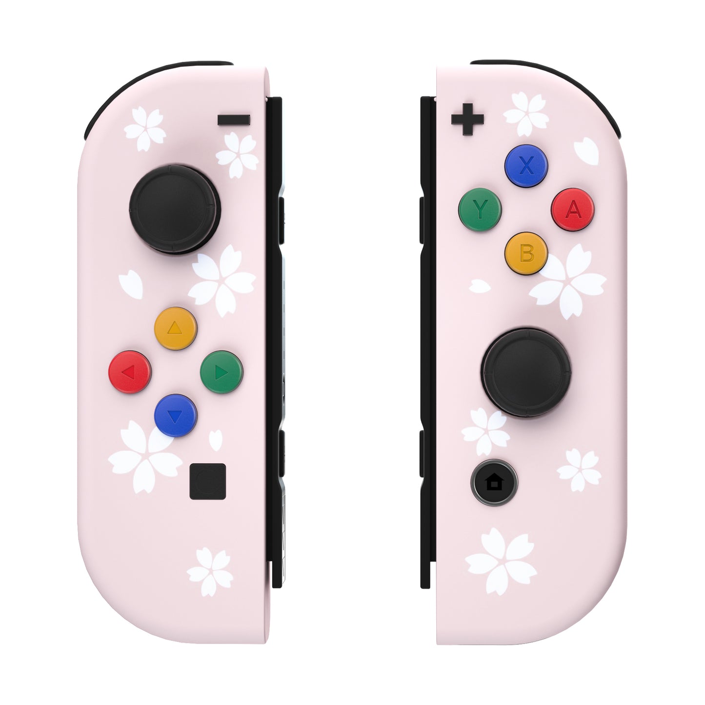 eXtremeRate Replacement Full Set Shell Case with Buttons for Joycon of NS Switch - Cherry Blossoms Petals Patterned eXtremeRate