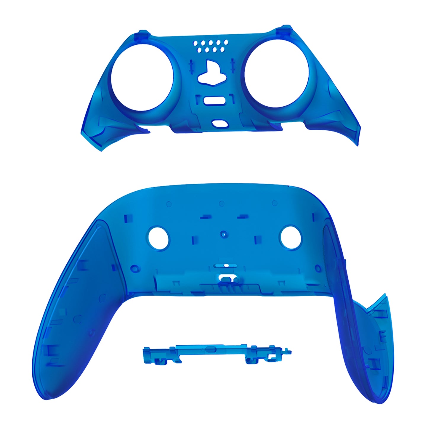 Replacement Top Bottom Decorative Trim Shell Compatible with PS5 Edge Controller - Clear Blue eXtremeRate