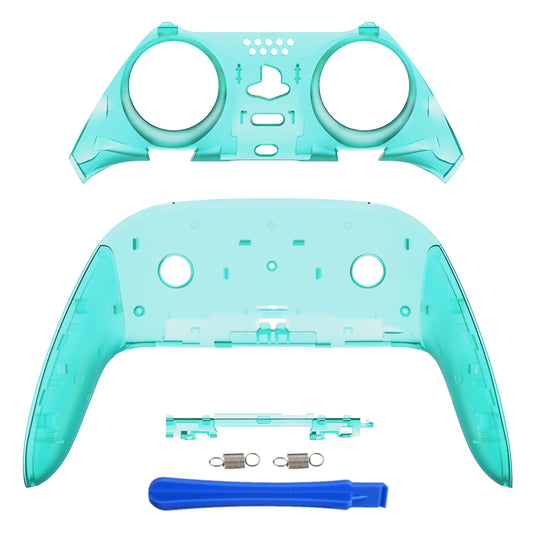 eXtremeRate Replacement Top Bottom Decorative Trim Shell Compatible with PS5 Edge Controller - Emerald Green