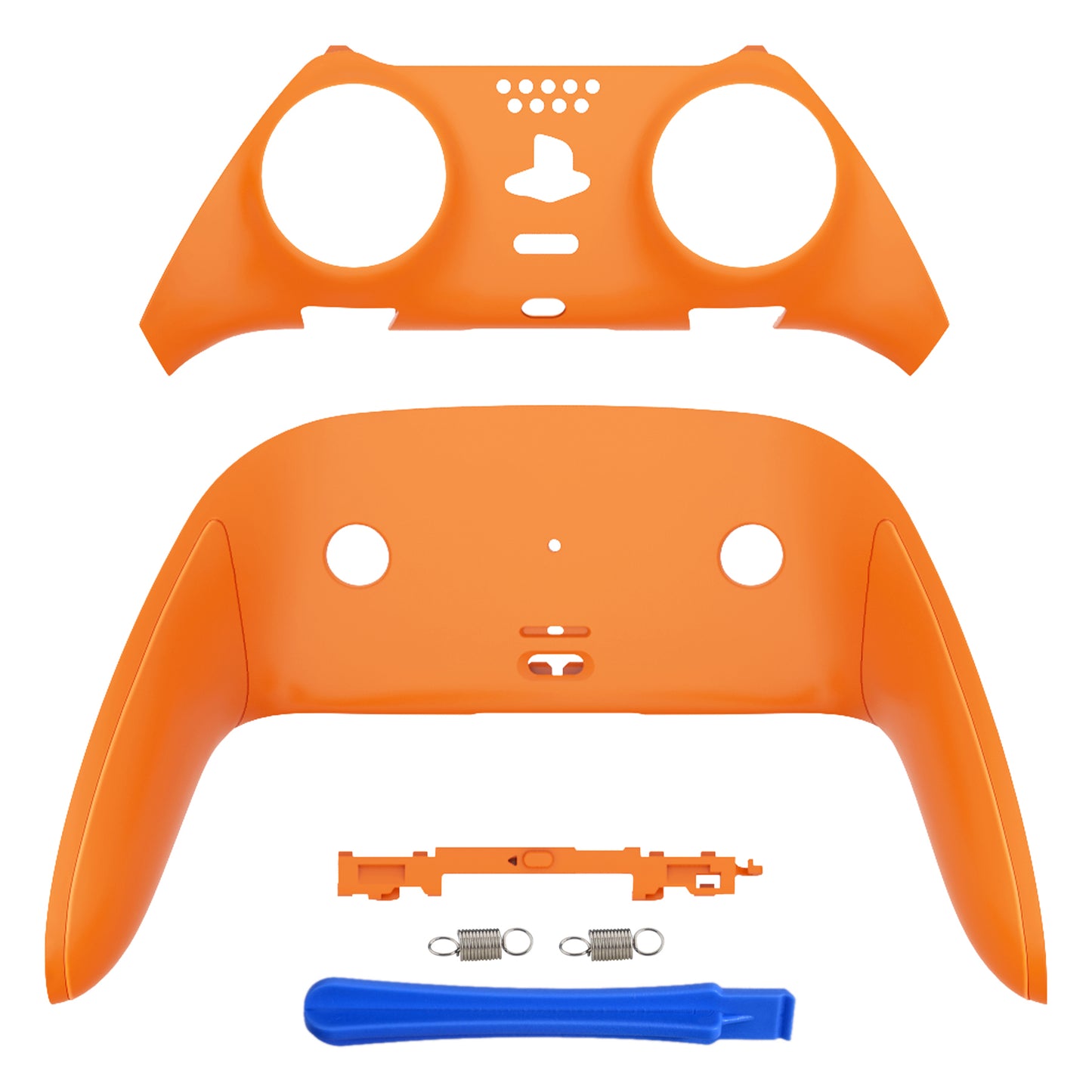 eXtremeRate Replacement Top Bottom Decorative Trim Shell Compatible with PS5 Edge Controller - Orange