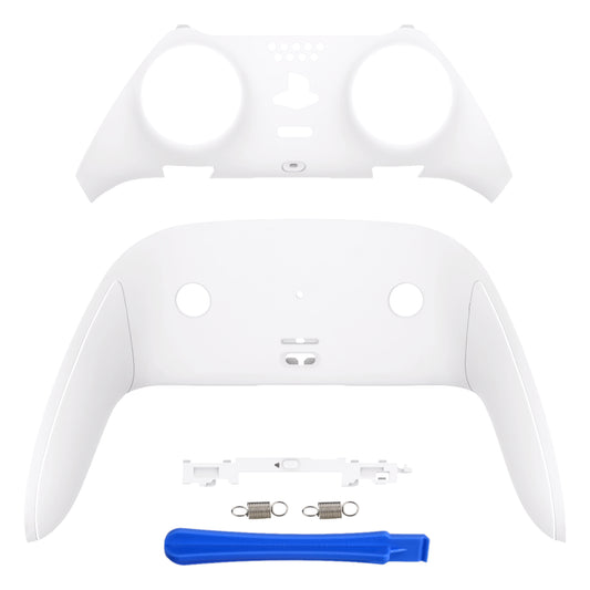 eXtremeRate Replacement Top Bottom Decorative Trim Shell Compatible with PS5 Edge Controller - White