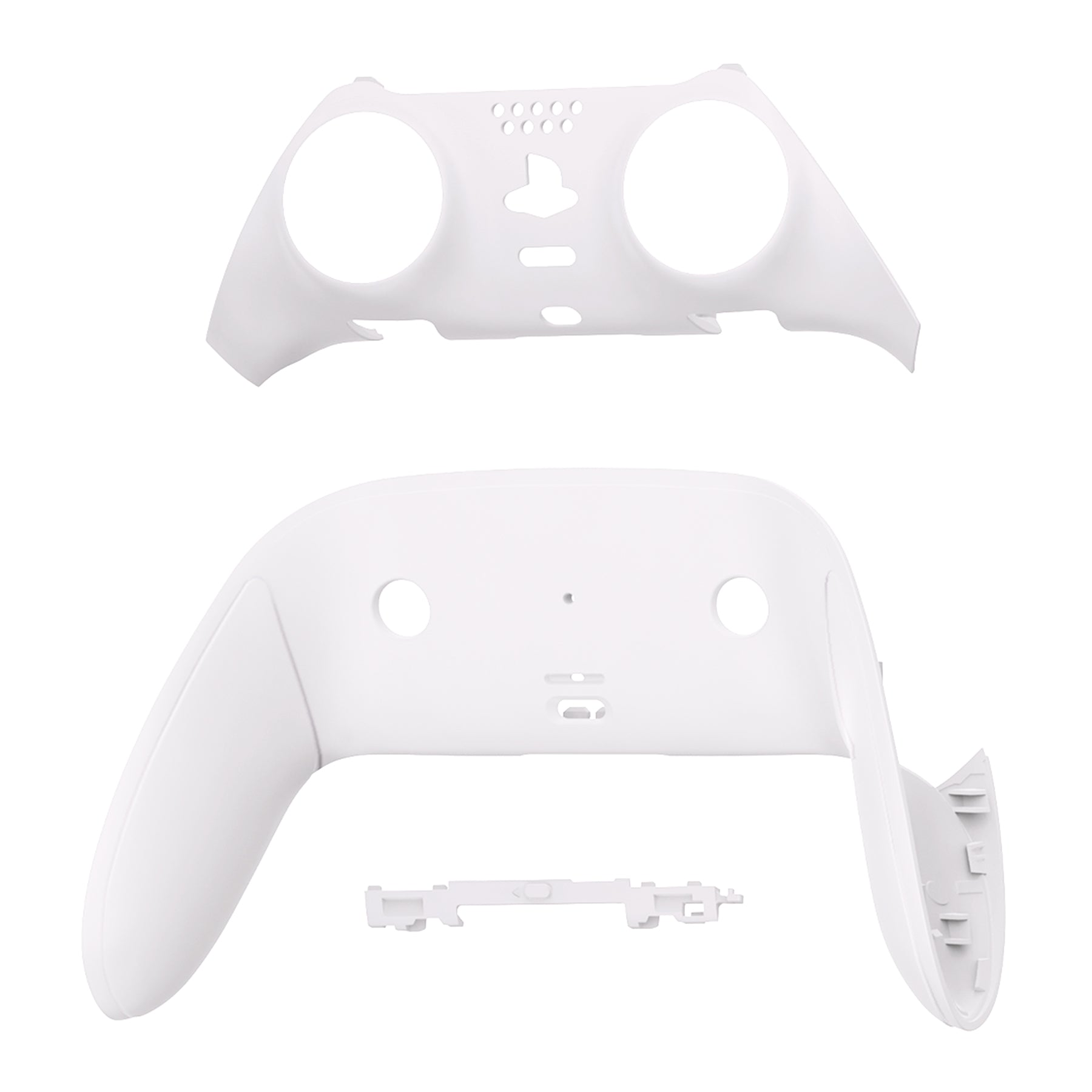 eXtremeRate Replacement Top Bottom Decorative Trim Shell Compatible with  PS5 Edge Controller - White