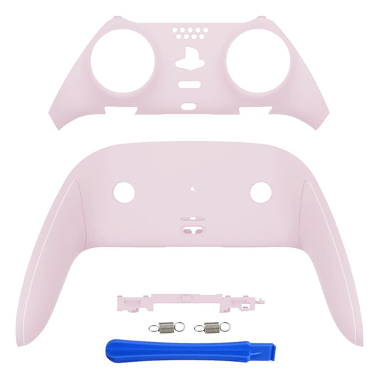 eXtremeRate Replacement Top Bottom Decorative Trim Shell Compatible with PS5 Edge Controller - Cherry Blossoms Pink