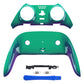 eXtremeRate Replacement Top Bottom Decorative Trim Shell Compatible with PS5 Edge Controller - Chameleon Green Purple