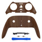 eXtremeRate Replacement Top Bottom Decorative Trim Shell Compatible with PS5 Edge Controller - Wood Grain