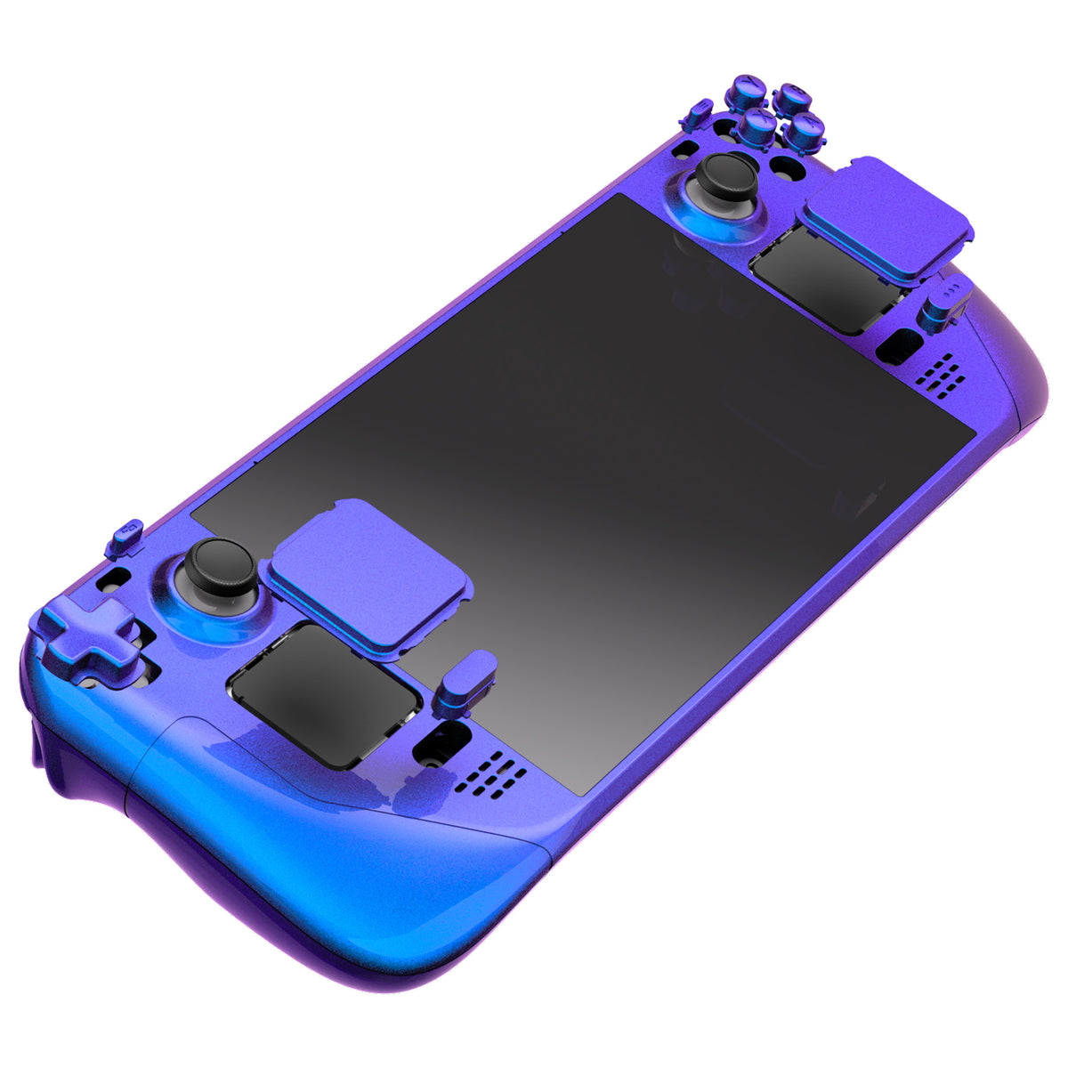 Raplce Steamdeck Shell eXtremeRate Chameleon Purple Blue Faceplate Back Plate Shell for Steam ...