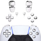 eXtremeRate Retail Replacement D-pad R1 L1 R2 L2 Triggers Share Options Face Buttons, Chrome Silver Full Set Buttons Compatible with ps5 Controller BDM-030 - JPF2002G3