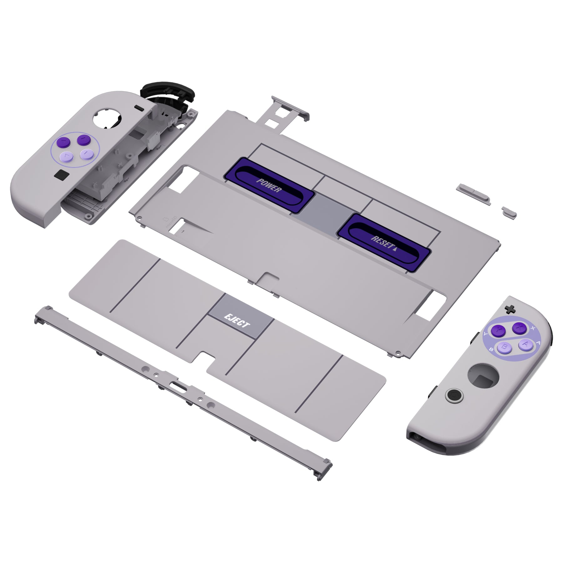 eXtremeRate Retail Replacement Soft Touch Full Set Shell for Nintendo Switch OLED - Classic SNES Style - QNSOY7003