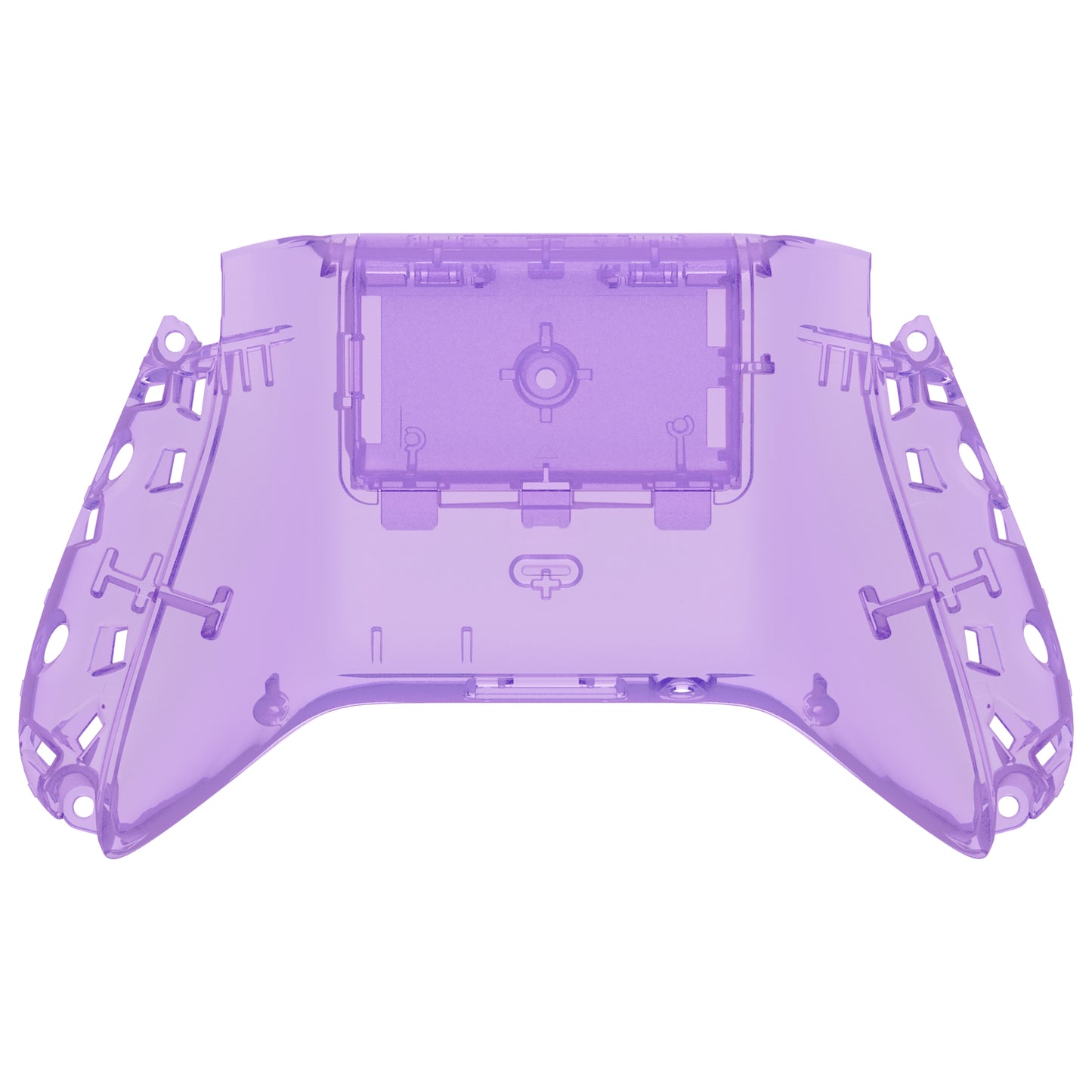 eXtremeRate Retail Clear Atomic Purple Custom Bottom Shell with Battery Cover for Xbox Series S/X Controller, DIY Replacement Backplate Cover for Xbox Core Controller Model 1914 - Controller & Side Rails NOT Included - BX3M505