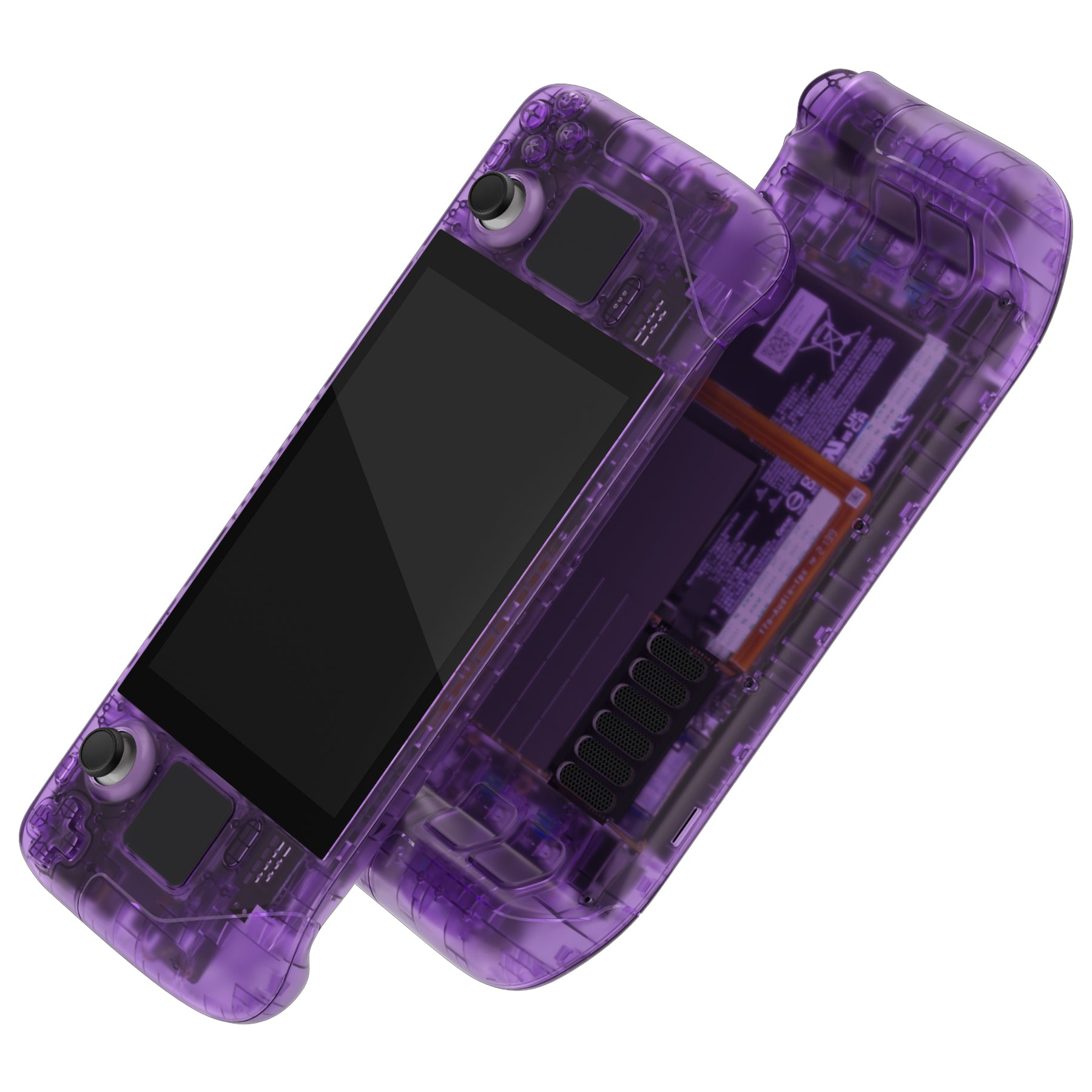 eXtremeRate Retail Clear Atomic Purple Custom Full Set Shell with Buttons for Steam Deck Console