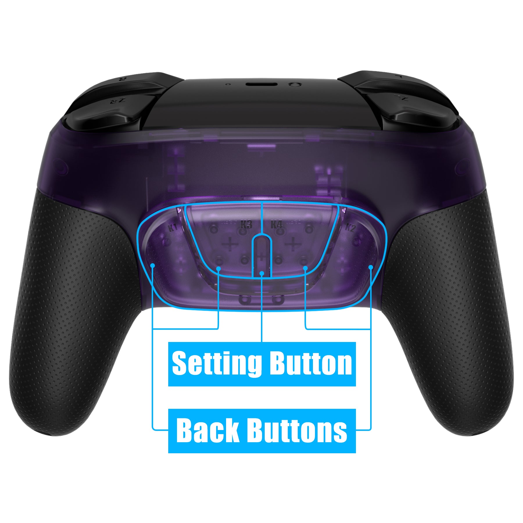 eXtremeRate Back Buttons Attachment for Nintendo Switch Pro Controller,  Clear Atomic Purple Back Paddles Programable RISE4 Remap Kit for Switch Pro  Controller - Controller NOT Included – eXtremeRate Retail