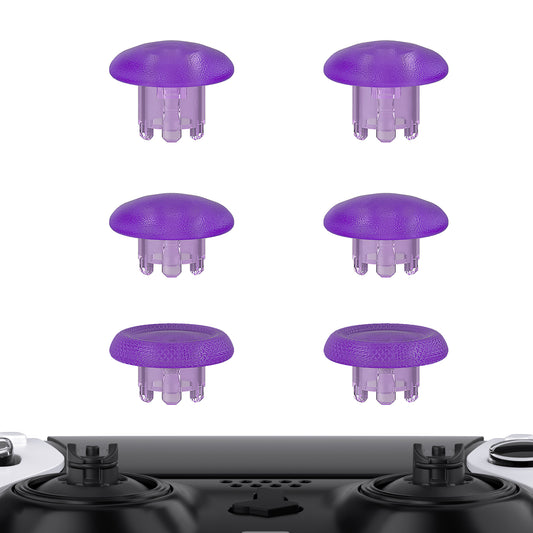 eXtremeRate Retail Clear Atomic Purple Replacement Swappable Thumbsticks for PS5 Edge Controller, Custom Interchangeable Analog Stick Joystick Caps for PS5 Edge Controller - Controller & Thumbsticks Base NOT Included - P5J102