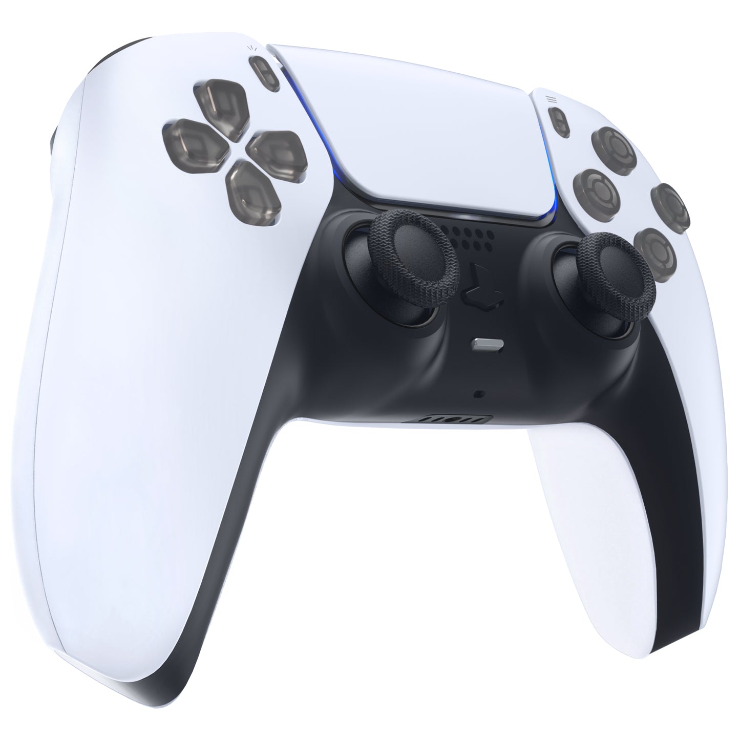 eXtremeRate Retail Replacement D-pad R1 L1 R2 L2 Triggers Share Options Face Buttons, Clear Black Full Set Buttons Compatible With ps5 Controller BDM-010 & BDM-020 - JPF3023G2