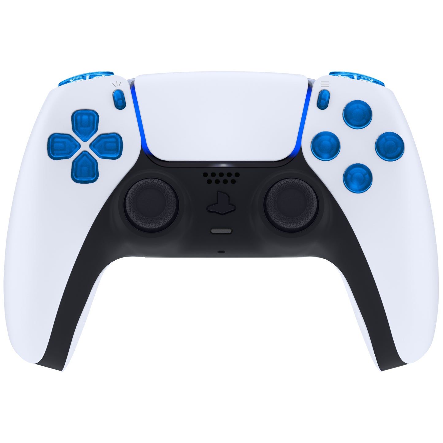 eXtremeRate Replacement Full Set Buttons Compatible with PS5 Controller BDM-030/040 - Clear Blue eXtremeRate