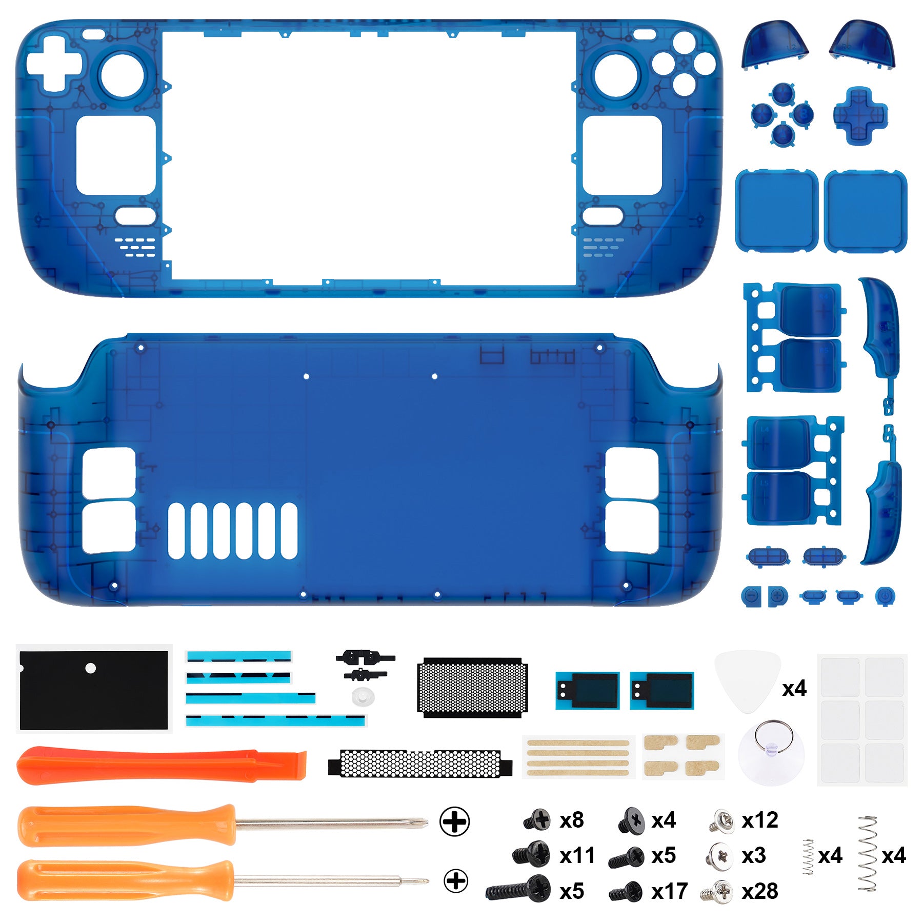 eXtremeRate Clear Blue Replacement Full Set Buttons for Steam Deck, DIY  Custom ABXY D-pad Trackpad Bumpers Triggers Buttons and Screwdriver Tools  for Steam Deck Handheld Console - Console NOT Included – eXtremeRate