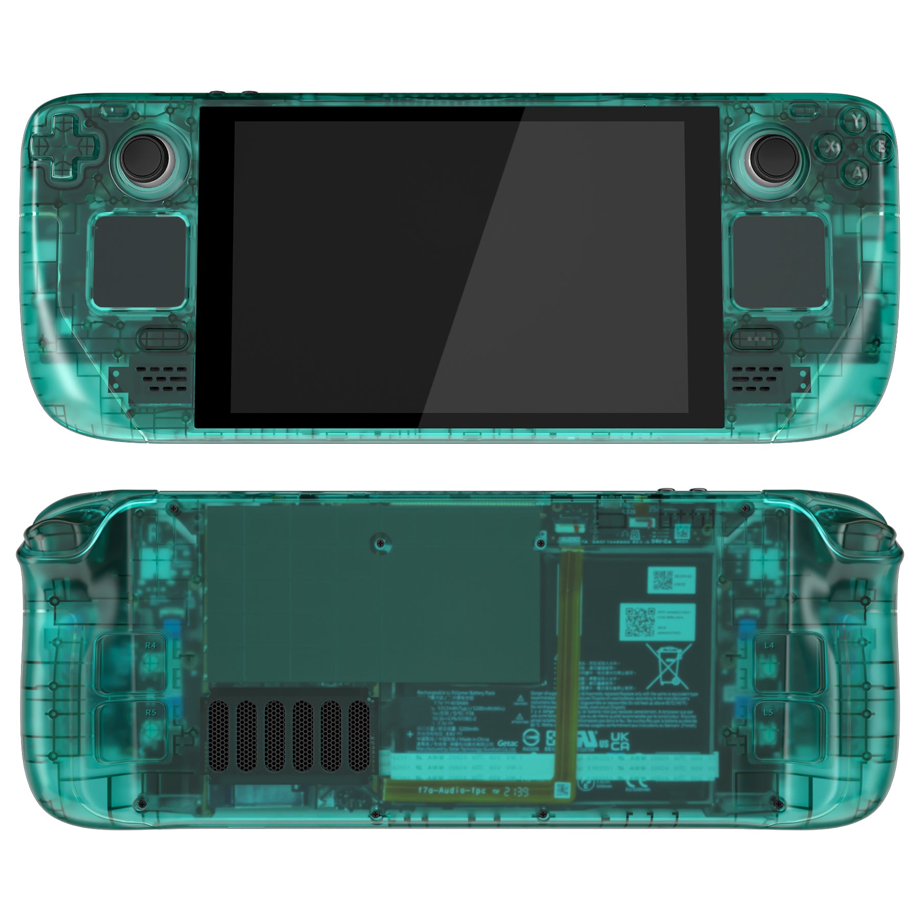 eXtremeRate Clear Emerald Green Custom Faceplate Back Plate for Steam ...