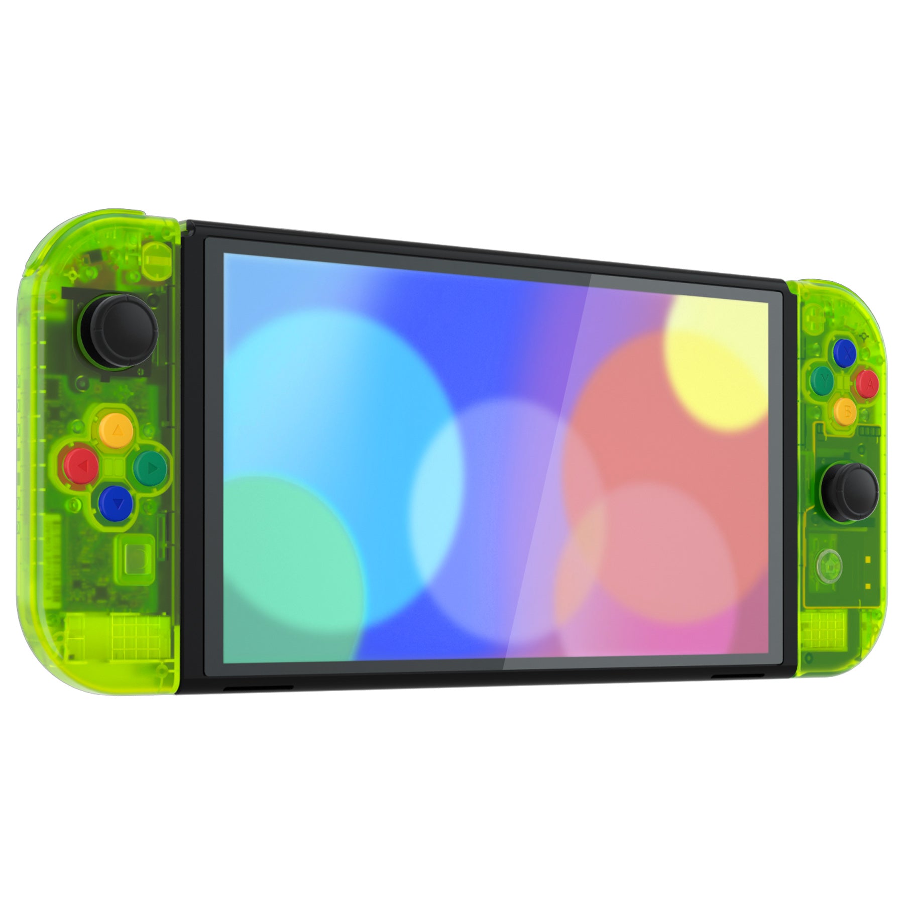 eXtremeRate Custom Replacement Full Set Shell with Buttons for Nintendo  Switch OLED - Clear Lime Green