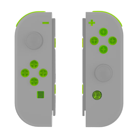 eXtremeRate Retail Clear Lime Green Replacement DIY Colorful ABXY Buttons Directions Keys Repair Kits with Tools for NS Switch JoyCon & OLED JoyCon - JoyCon Shell NOT Included - AJ120