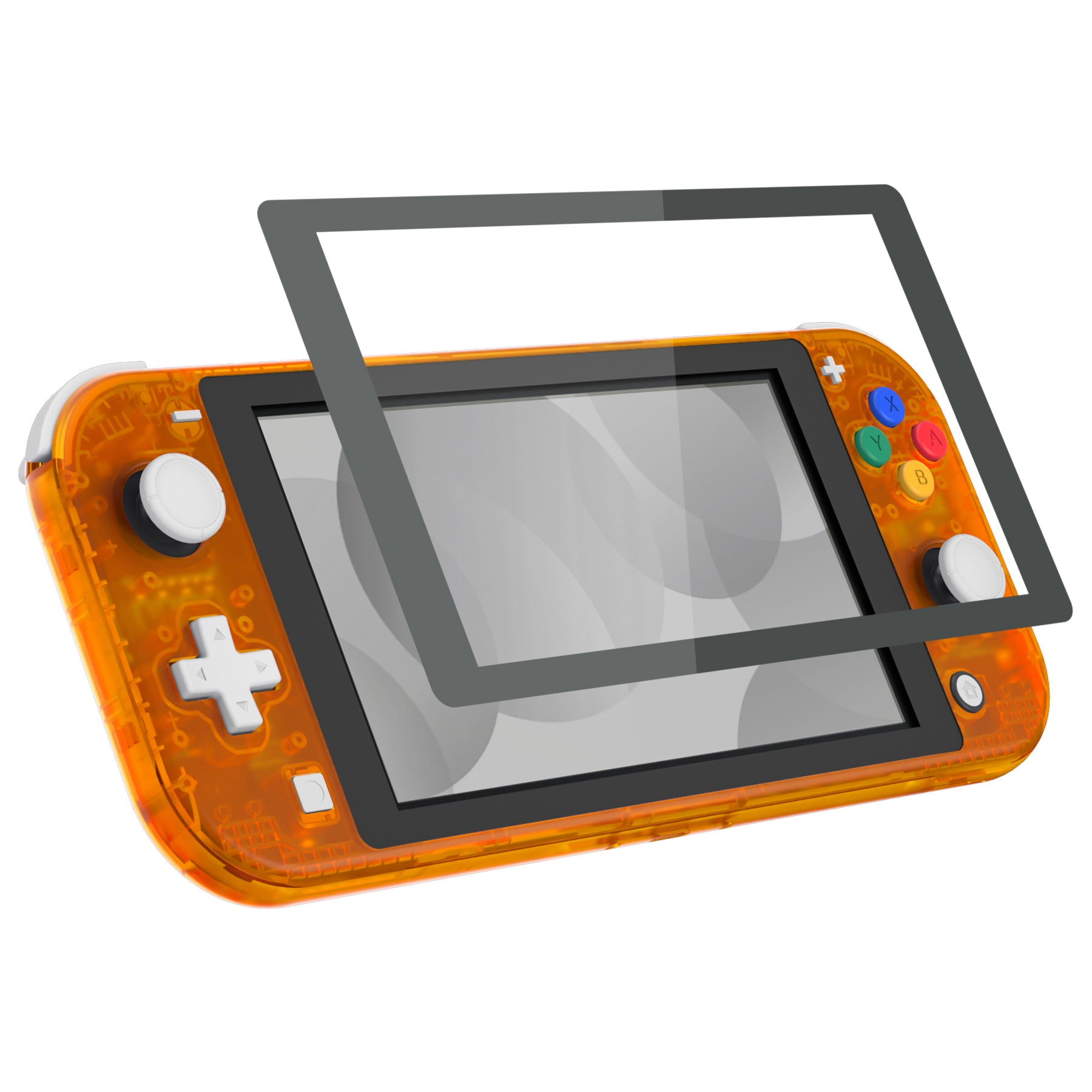 eXtremeRate Replacement Housing Shell for with Screen Protector for  Nintendo Switch Lite - Clear Orange