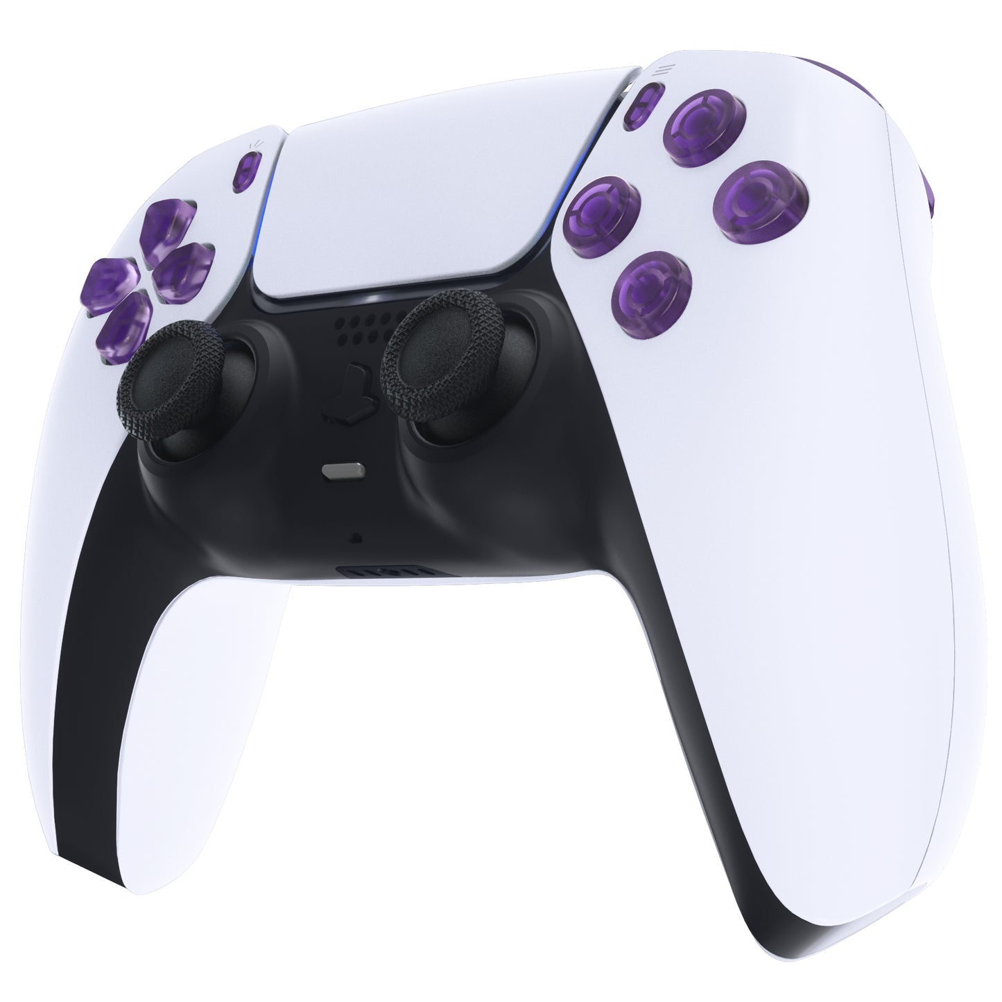 eXtremeRate Replacement Full Set Buttons Compatible with PS5 Controller BDM-030/040 - Clear Atomic Purple eXtremeRate