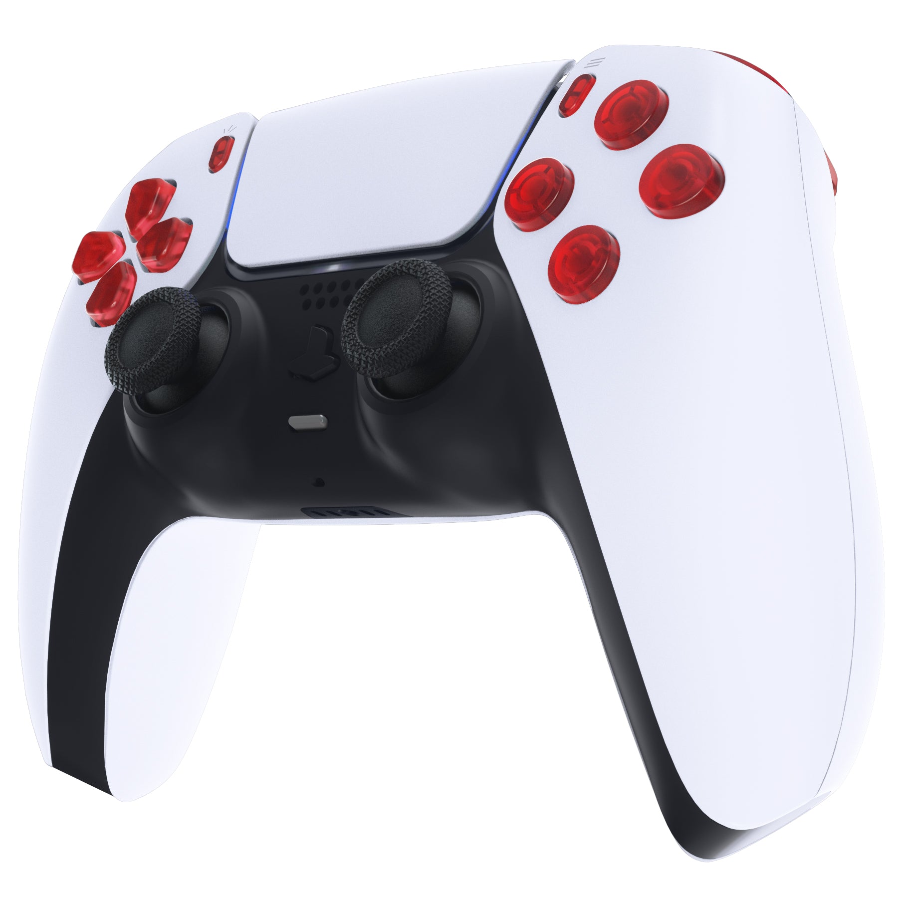 eXtremeRate Replacement Full Set Buttons Compatible with PS5 Controller BDM-030/040 - Clear Red eXtremeRate