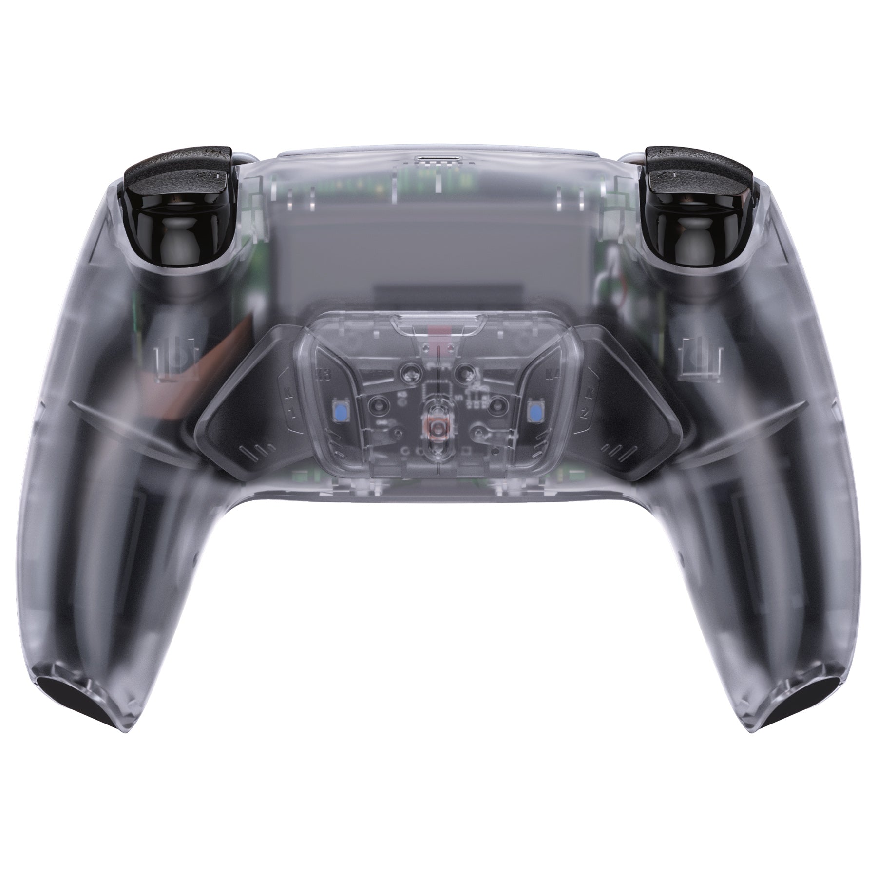 eXtremeRate Clear Programable RISE4 Remap Kit for PS5 Controller Bdm-030, Upgrade Board & Redesigned Back Shell & 4 Back Buttons for PS5 Controller 